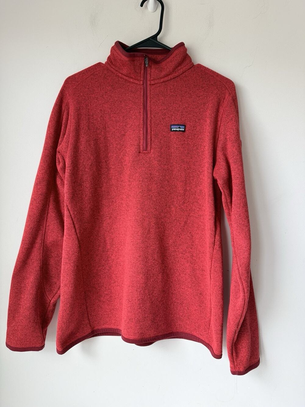 Patagonia Sweater Women’s Large 1/4 Zip Fleece Pullover Red